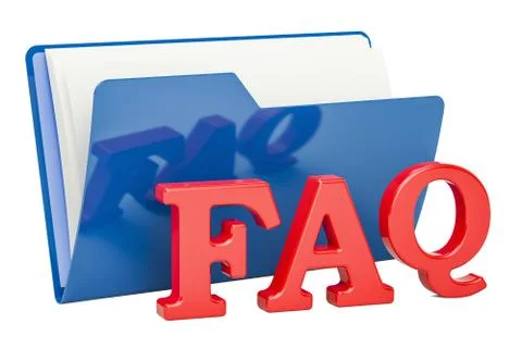 FAQ computer folder, 3D rendering Stock Illustration
