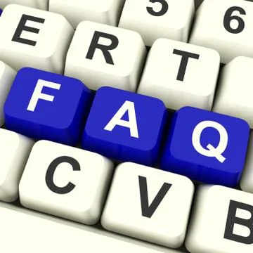 Faq computer keys in blue showing information Stock Illustration