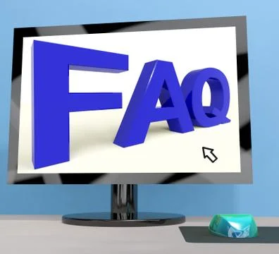 Faq on computer screen shows online help Illustrazione stock