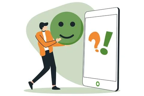 Faq concept customer support, service help vector illustration with question mar 스톡 일러스트