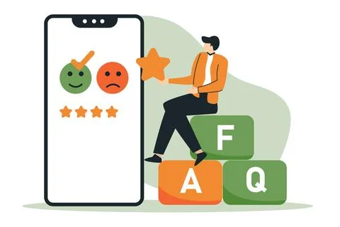 Faq concept customer support, service help vector illustration with question mar 스톡 일러스트