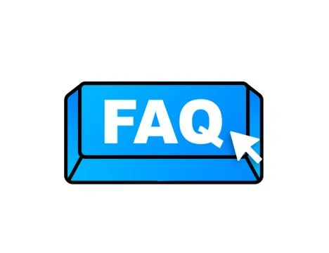 Faq with cursor button. Internet icon. Pointer click icon. Vector stock Stock Illustration