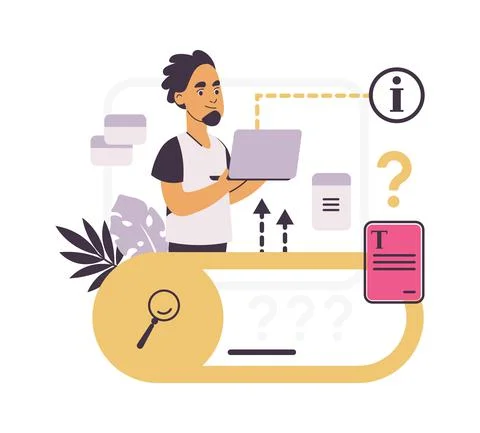 FAQ. Customer support concept. Online assistance and corporate feedback. People Stock Illustration