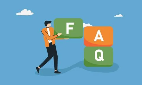 FAQ Customer support contacting with helpdesk service, asking questions and.. 스톡 일러스트