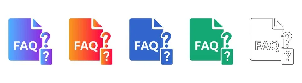 FAQ Document File Icon Collection Illustration