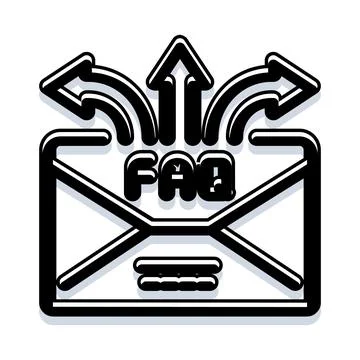 Faq envelope icon sending receiving questions answers Stock Illustration