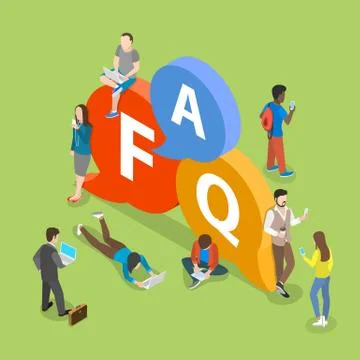 FAQ flat isometric vector concept. Stock Illustration