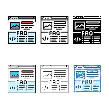 Faq forms schema seo color icon vector Stockillustratie