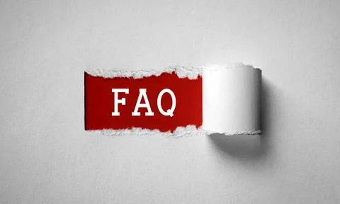FAQ, Frequently Asked Questions - torn paper strip concept Stock Illustration
