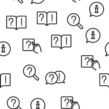 Faq Frequently Asked Questions Vector Seamless Pattern Stock Illustration