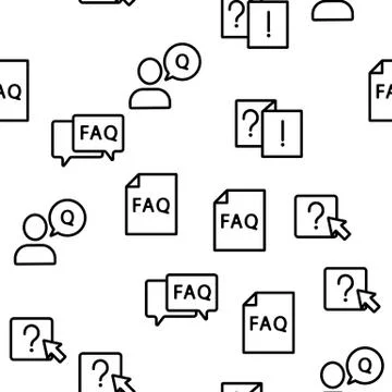 Faq Frequently Asked Questions Vector Seamless Pattern Stock Illustration