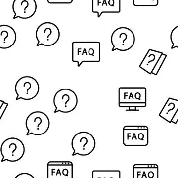 Faq Frequently Asked Questions Vector Seamless Pattern Stock Illustration