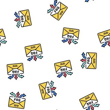 Faq frequently asked questions vector seamless pattern Stock Illustration