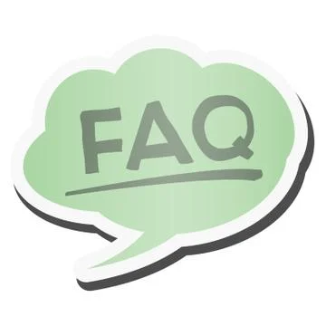 FAQ in green colored comic speech bubble イラスト素材