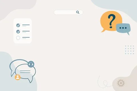 FAQ Help Center Background with Chat Bubbles 스톡 일러스트