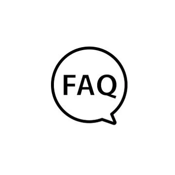 Faq help flat design icon. Query frequently question speech vector information Stock Illustration
