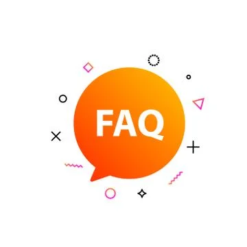 Faq help flat design icon. Query frequently question speech vector information Stock Illustration