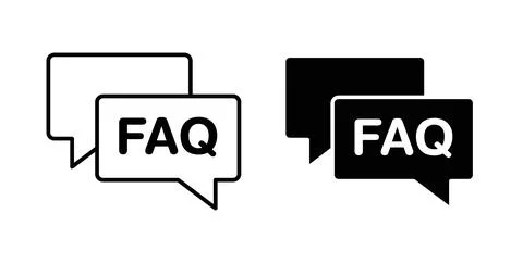 FAQ icon in black and white. vector icon pack for websites Stock Illustration