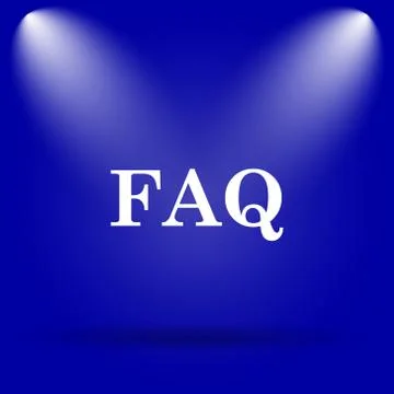 FAQ icon. Flat icon on blue background.. Stock Illustration