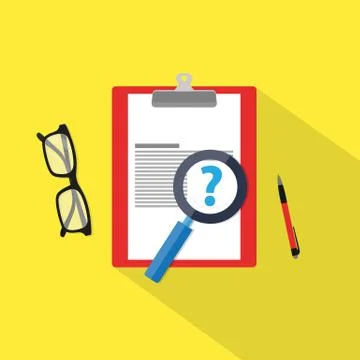 Faq icon, flat material illustration Stock Illustration
