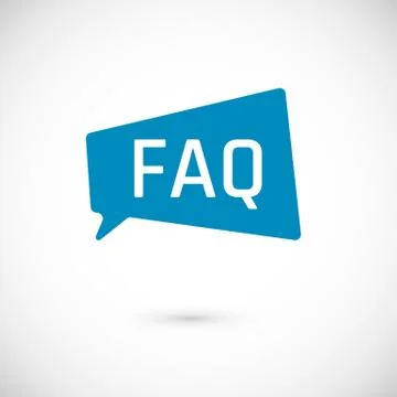 FAQ icon. Frequently Asked Question as Speech bubble. Blue bubble and white t Stock Illustration
