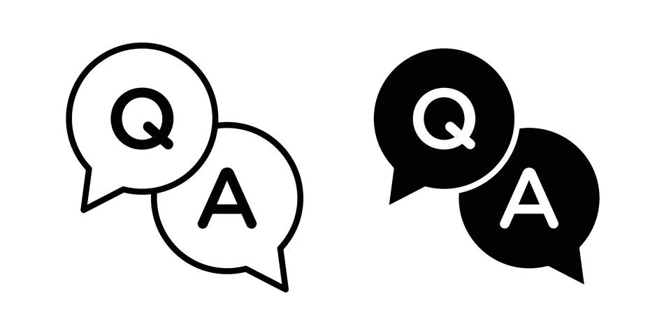 FAQ icon linear versions pack on white background Illustrazione stock