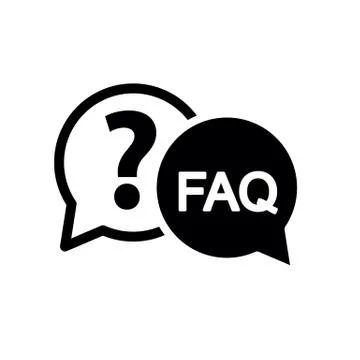 FAQ icon - vector black Stock Illustration