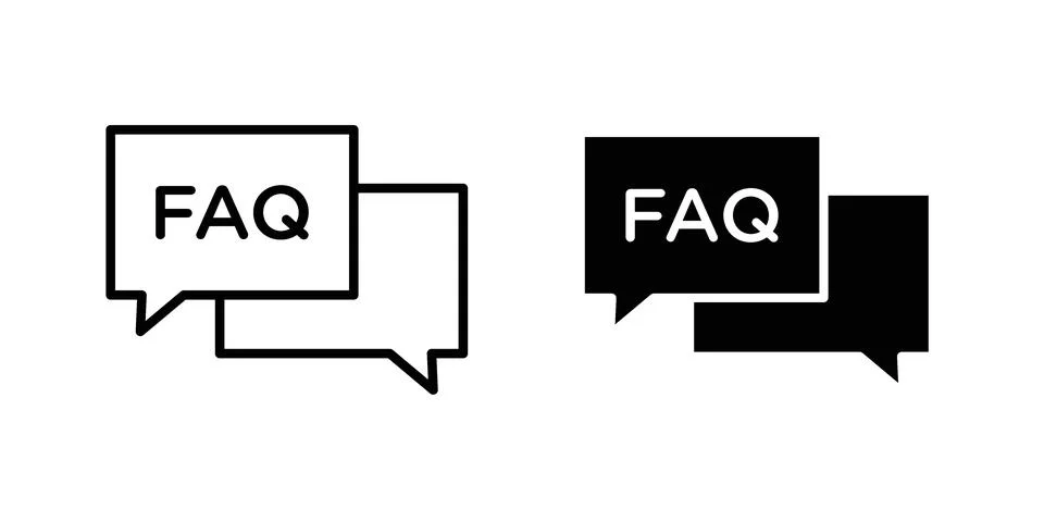 FAQ icon vector concepts, line and silhouette style Stock Illustration