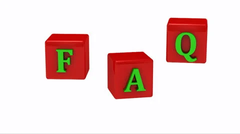 FAQ inscription on rotating cubes Stock Footage 22514403