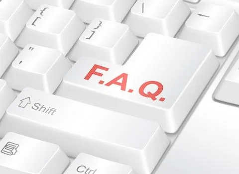 FAQ key on white keyboard Stock Illustration