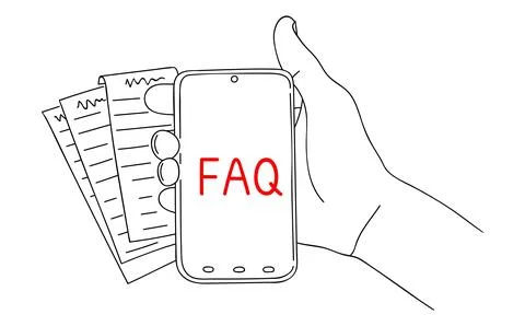 FAQ. Message on smartphone display. Help for business and entertainment. Stock Illustration