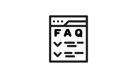 FAQ minimalist icon animation isolated on white background Stock Footage 334399600