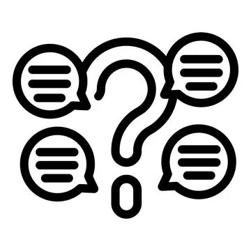 FAQ page icon outline vector. Frequently asked questions 库存插图