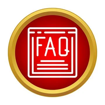 Faq page icon presenting frequently asked questions online Stock Illustration