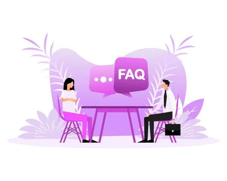Faq people in flat style. Faq, support, help concept. Modern vector illustration Stock-Illustration