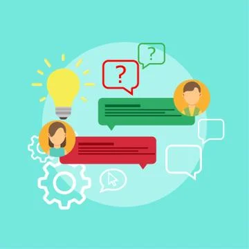 FAQ problem question icon solution vector. Isolated ask creative concept doub Stock Illustration