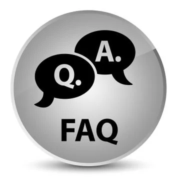 Faq (question answer bubble icon) elegant white round button Stockillustratie