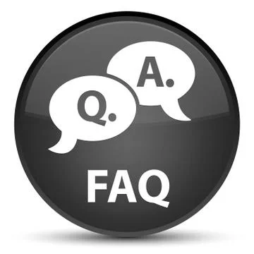 Faq (question answer bubble icon) special black round button Stock Illustration