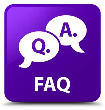 Faq (question answer bubble icon) purple square button Stock Illustration