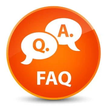 Faq (question answer bubble icon) elegant orange round button Stock Illustration