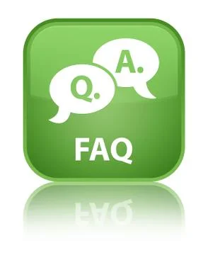 Faq (question answer bubble icon) special soft green square button Stock Illustration
