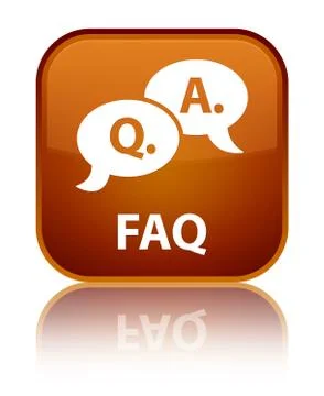 Faq (question answer bubble icon) special brown square button Stock Illustration
