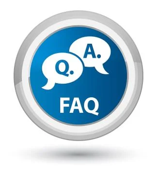 Faq (question answer bubble icon) prime blue round button Stock Illustration