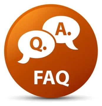 Faq (question answer bubble icon) brown round button Stock Illustration