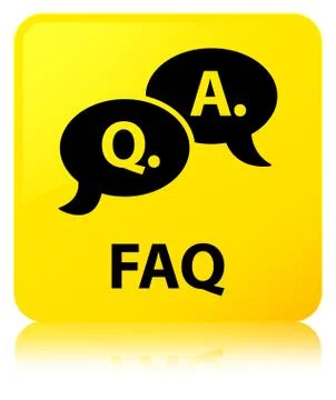 Faq (question answer bubble icon) yellow square button Stock Illustration