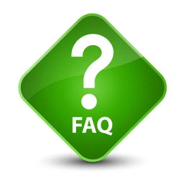 Faq (question icon) elegant green diamond button Stock Illustration