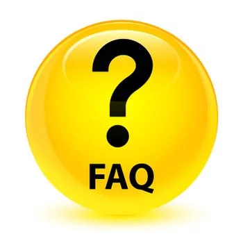 Faq (question icon) glassy yellow round button Stock Illustration