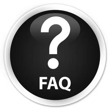 Faq (question icon) premium black round button Stock Illustration