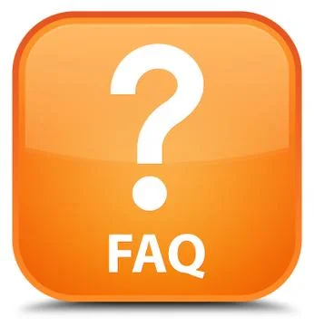 Faq (question icon) special orange square button Stock Illustration