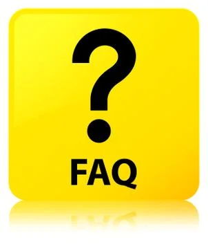Faq (question icon) yellow square button Stock Illustration